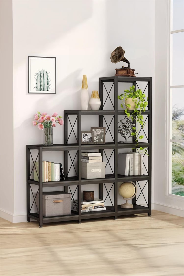 Deconode Verona Merdiven Kitaplık Siyah-Antrasit DN1146SA