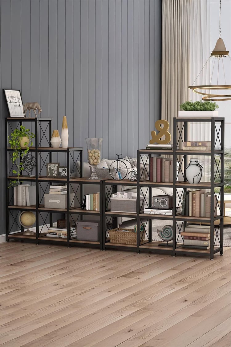 Deconode Verona Merdiven Kitaplık Siyah-Kahverengi DN1146SK