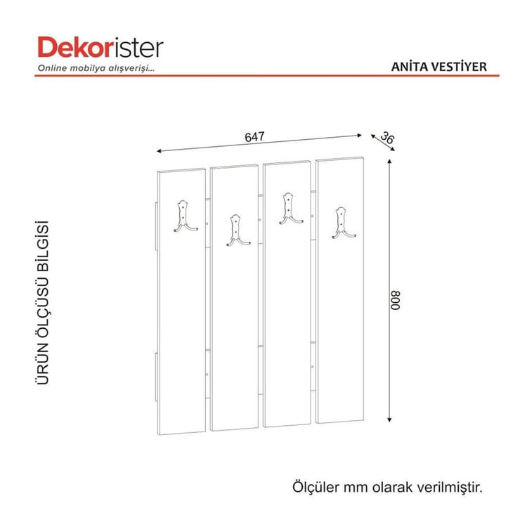 Dekorister Anita Vestiyer Beyaz
