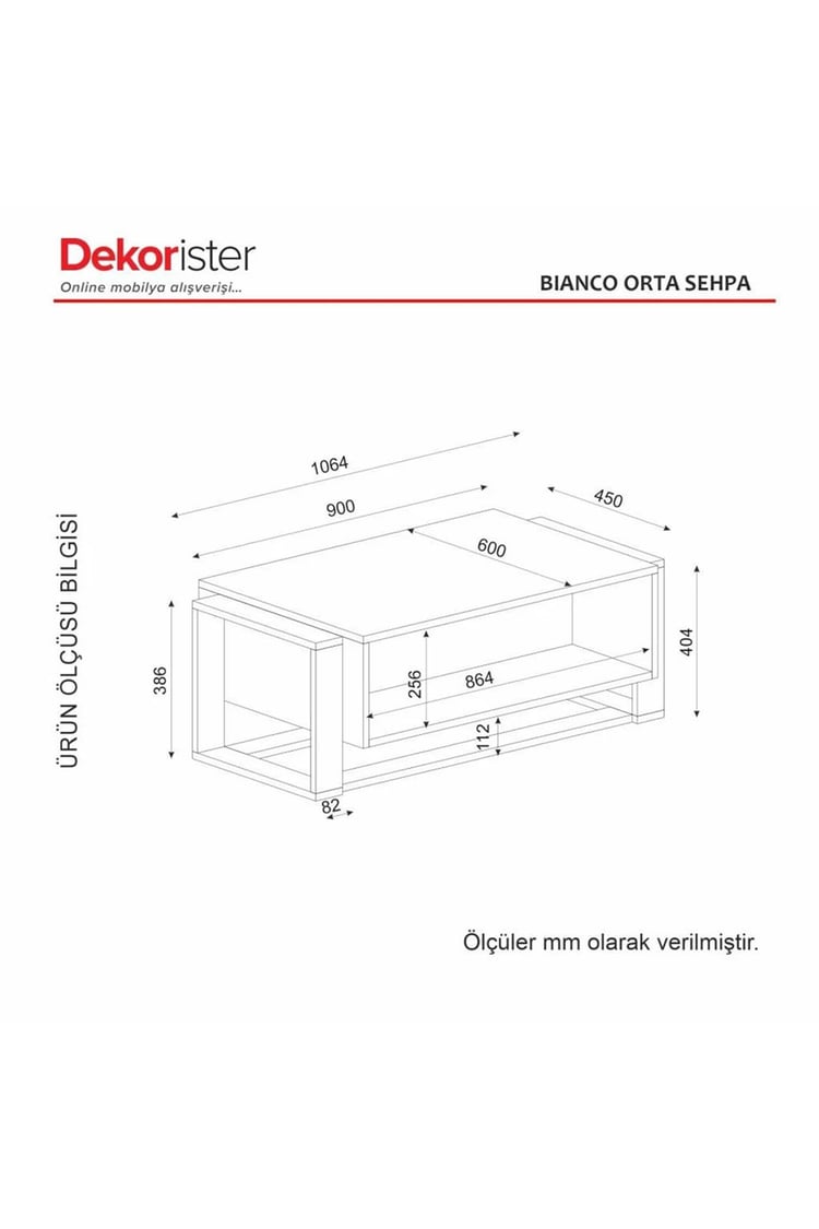 Dekorister Bianco Orta Sehpa Traverten