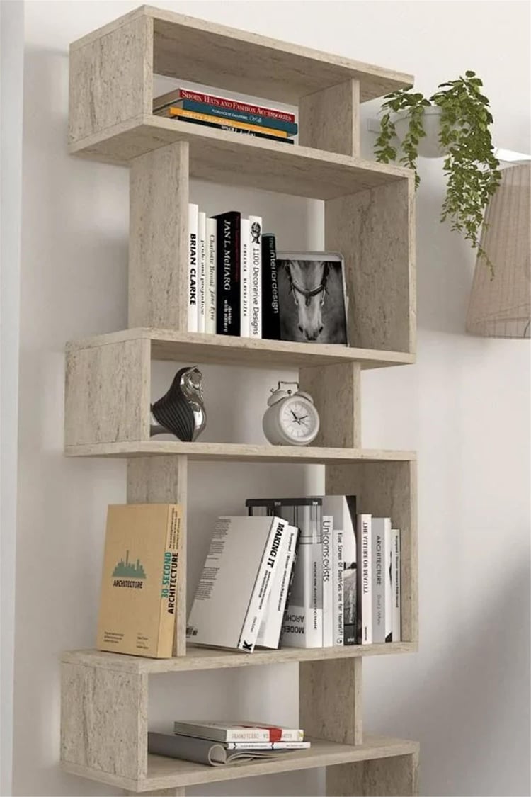 Dekorister Blok Kitaplık Traverten