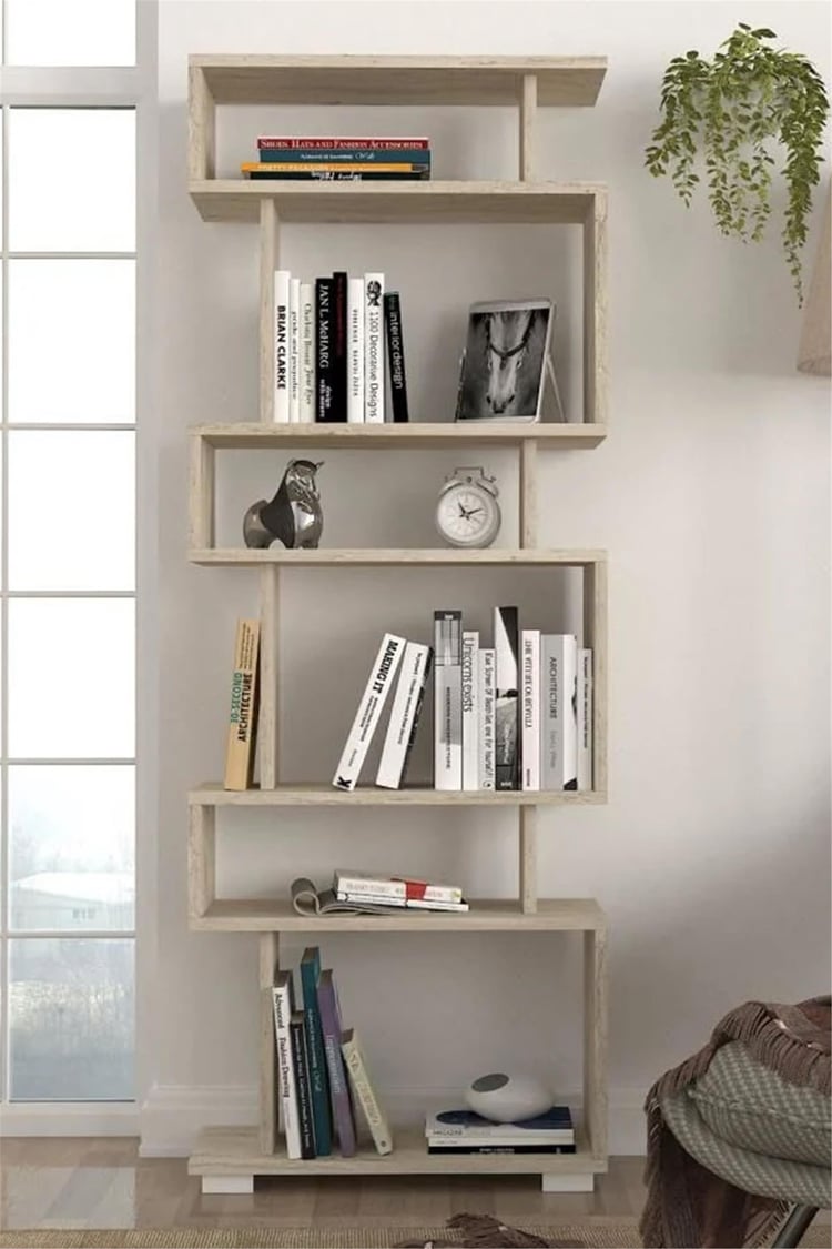 Dekorister Blok Kitaplık Traverten