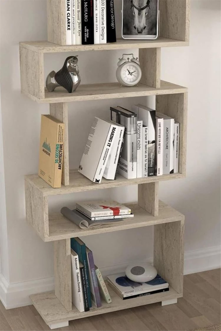 Dekorister Blok Kitaplık Traverten