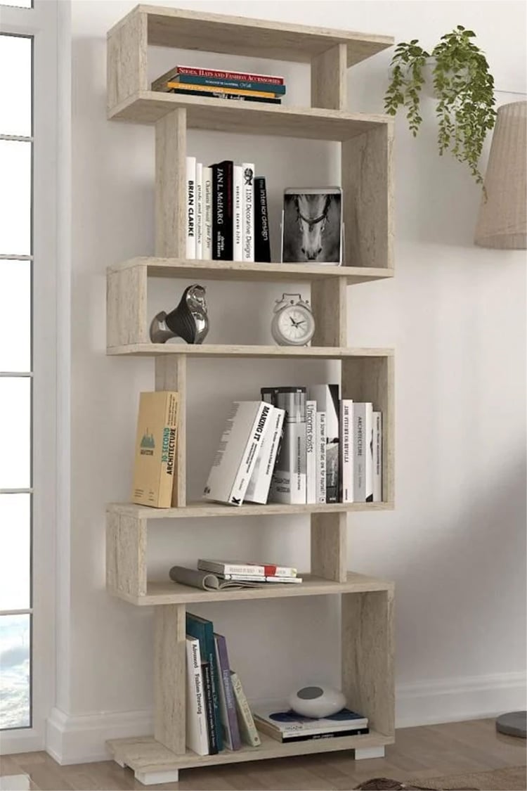 Dekorister Blok Kitaplık Traverten