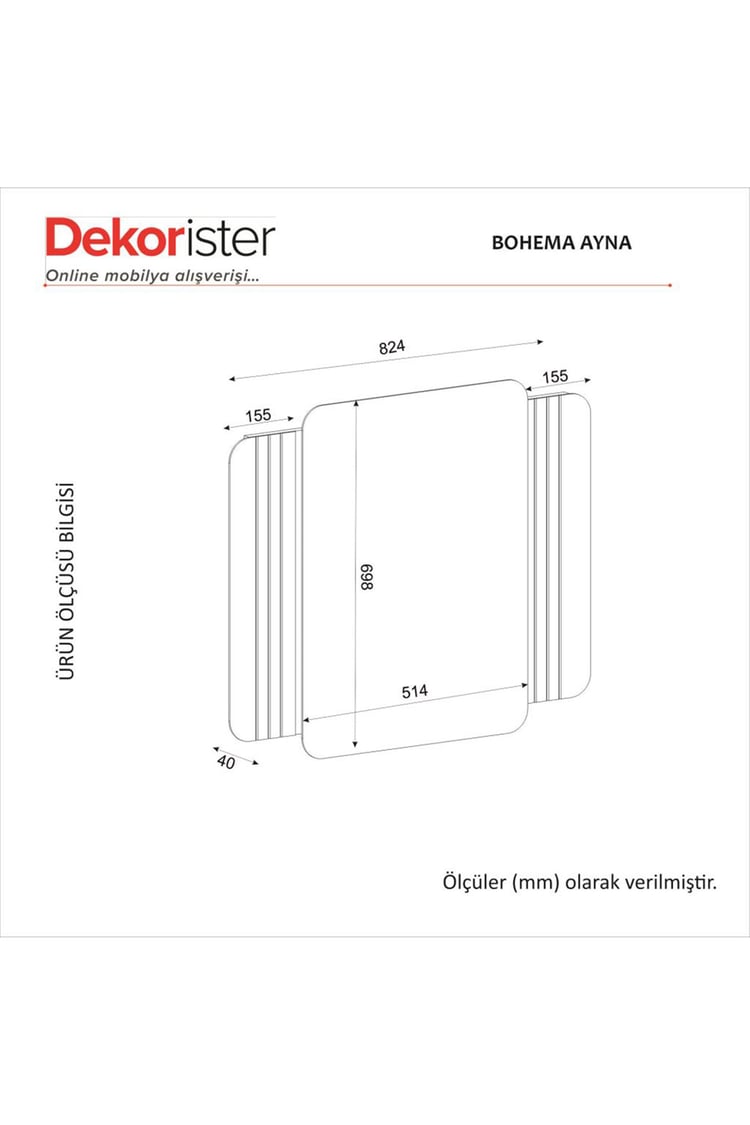 Dekorister Bohema Ayna Aytaşı