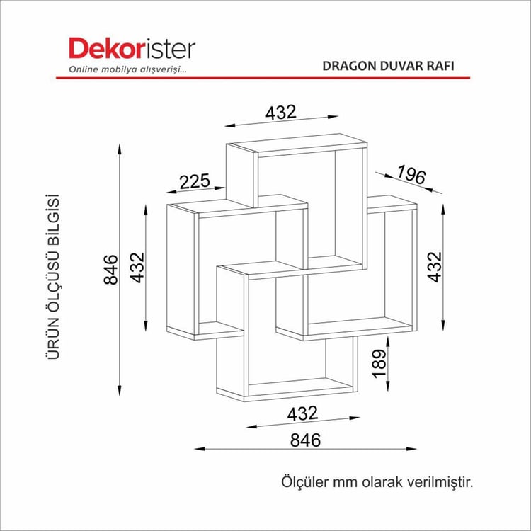 Dekorister Dragon Duvar Rafı BeyazCeviz