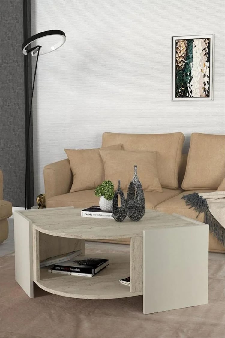 Dekorister Exclusive Marbel Orta Sehpa Kumtaşı-Traverten