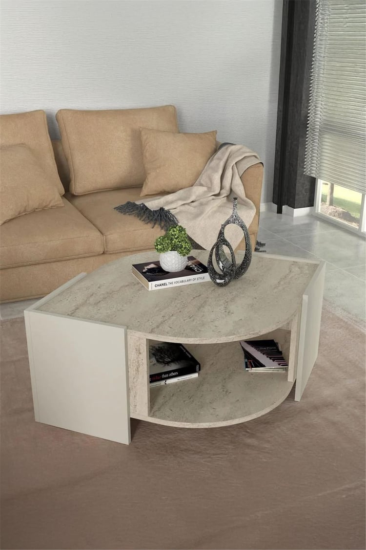 Dekorister Exclusive Marbel Orta Sehpa Kumtaşı-Traverten