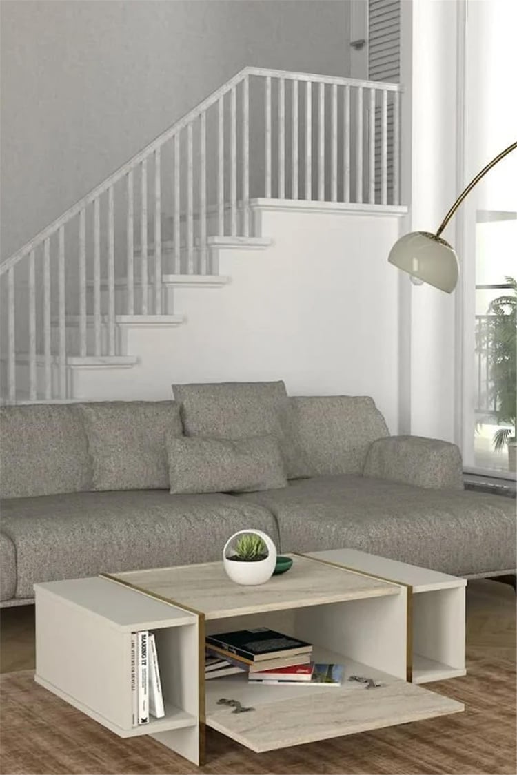 Dekorister Exclusive Veyron Orta Sehpa Kumtaşı-Traverten