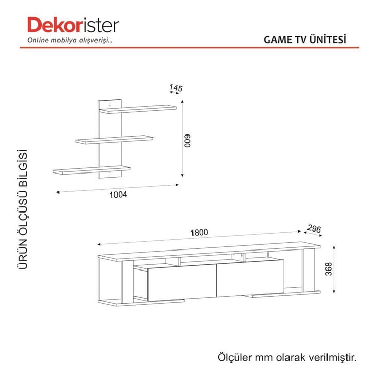 Dekorister Game Tv Ünitesi Beyaz