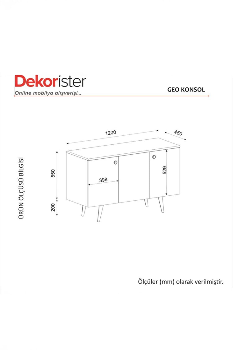 Dekorister Geo Konsol Beyaz - Sepet