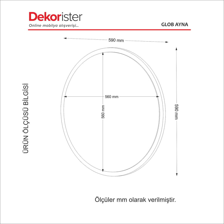 Dekorister Glob Ayna Ceviz
