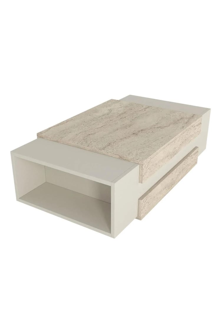 Dekorister Nora Orta Sehpa Kumtaşı-Traverten