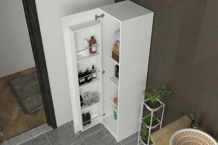Dekorister Odeon 1 Kapaklı Çok Amaçlı Banyo Dolabı Beyaz