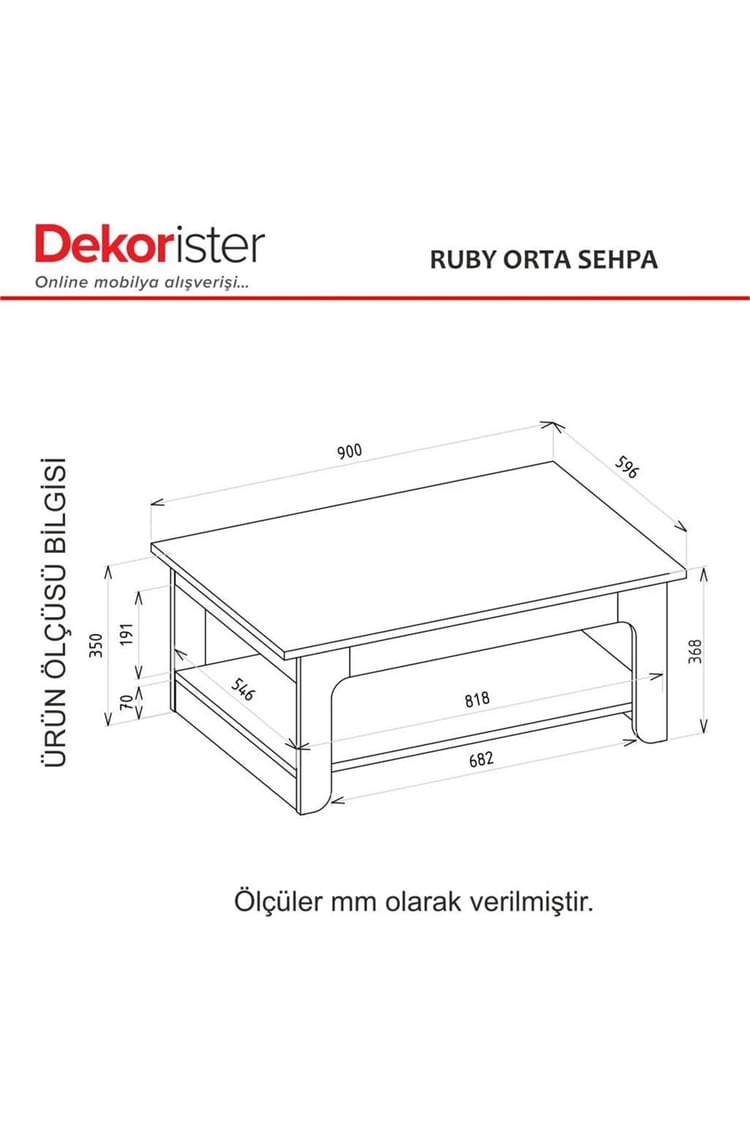 Dekorister Ruby Orta Sehpa Kumtaşı - Sepet
