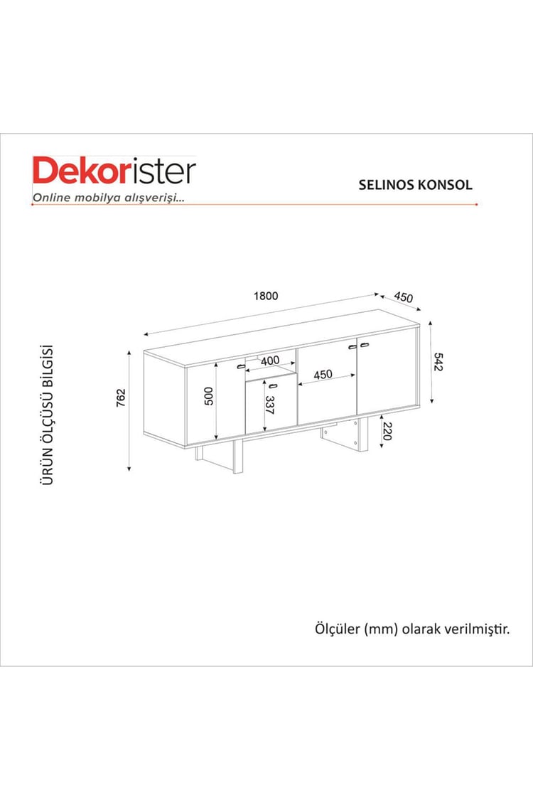 Dekorister Selinos Konsol Kumtaşı - Rota 180cm