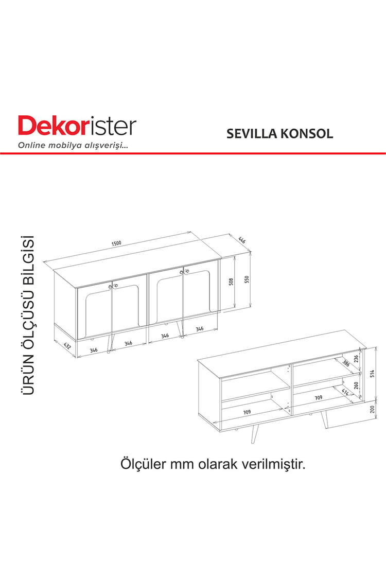 Dekorister Sevilla Konsol Kumtaşı - Traverten 150cm