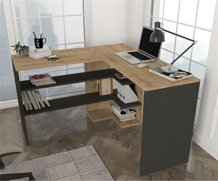 Dekorister Stylo Çalışma Masası Safir  Antrasit