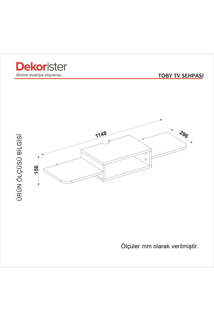Dekorister Toby Tv Sehpası Beyaz 115 cm