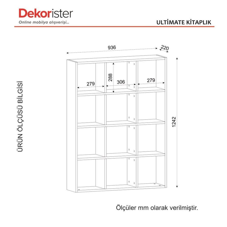 Dekorister Ultimate Kitaplık Beyaz