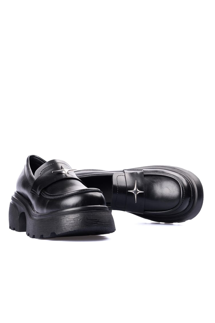 Divamod 2500 Siyah Kadın Loafer Ayakkabı