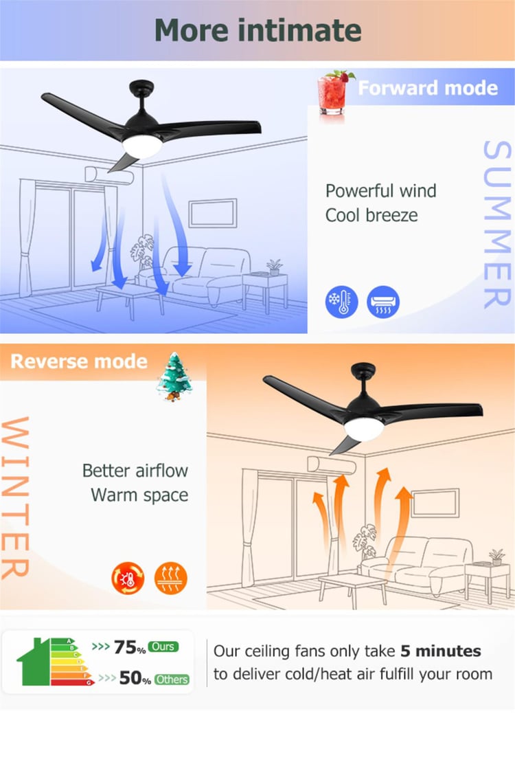 DLC Favonıo Led Tavan Vantilatörü Siyah 132 Cm (DCF-W186S)