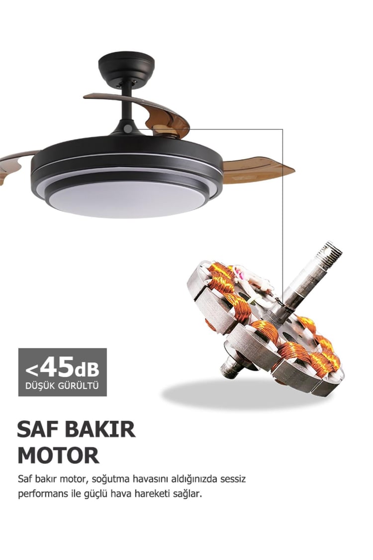 DLC vespero Led Tavan Vantilatörü Kumandalı 106 Cm (IBCF-D01)