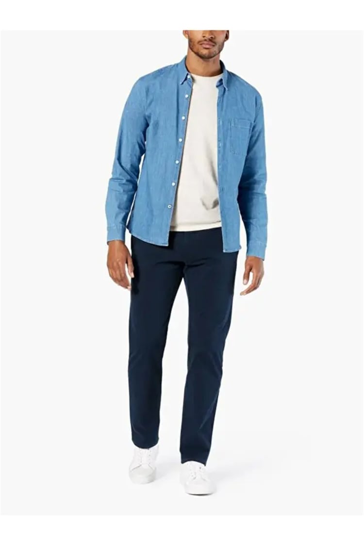 Dockers 8446700060 400 Blue Erkek Smart 360 Flex Ultımate Straıght Fıt Chıno Pantolon