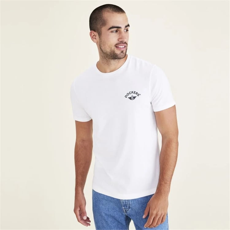Dockers A110301670 614 Beıge Erkek Grafık Logo Slım T-Shırt