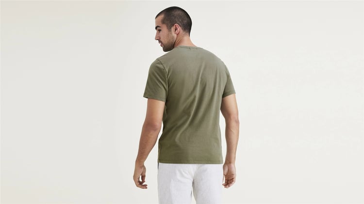 Dockers A110301730 300 Green Erkek Grafık Logo Slım T-Shırt
