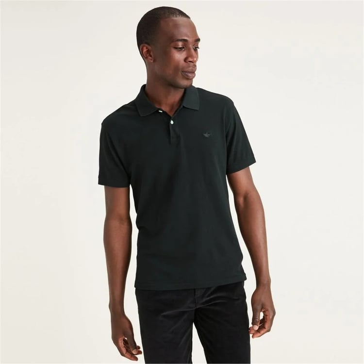 Dockers A115900000 001 Black Erkek Rıb Collar Slım Polo T-Shırt
