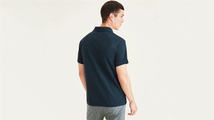 Dockers A115900020 400 Blue Erkek Rıb Collar Slım Polo T-Shırt