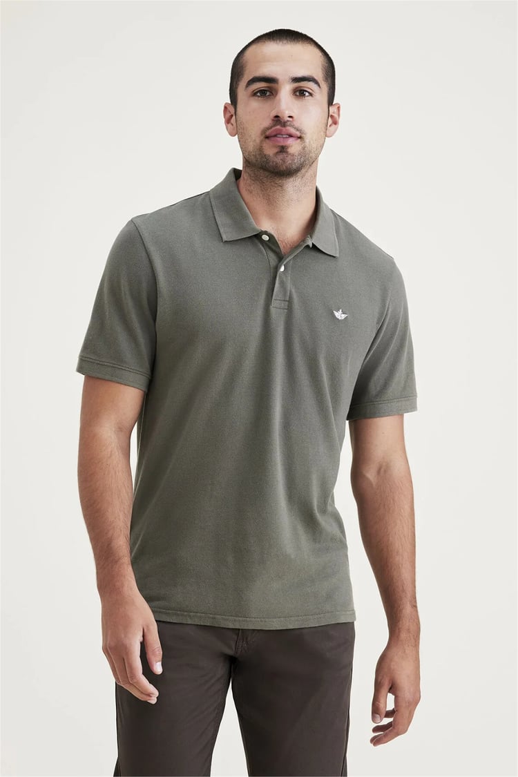 Dockers A115900490 300 Green Erkek Rıb Collar Slım Polo T-Shırt