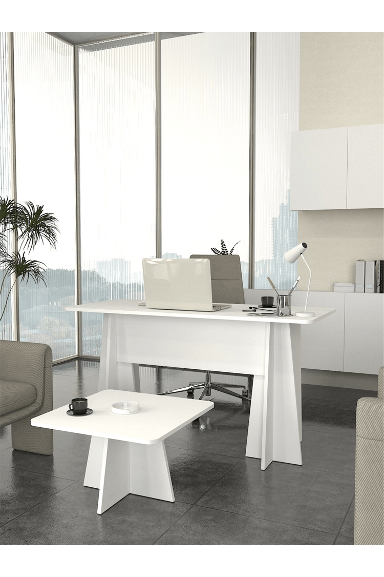 Dorpek Kula Ofis Masası Set Ofis Masası Ve Sehpası - 2 Parça