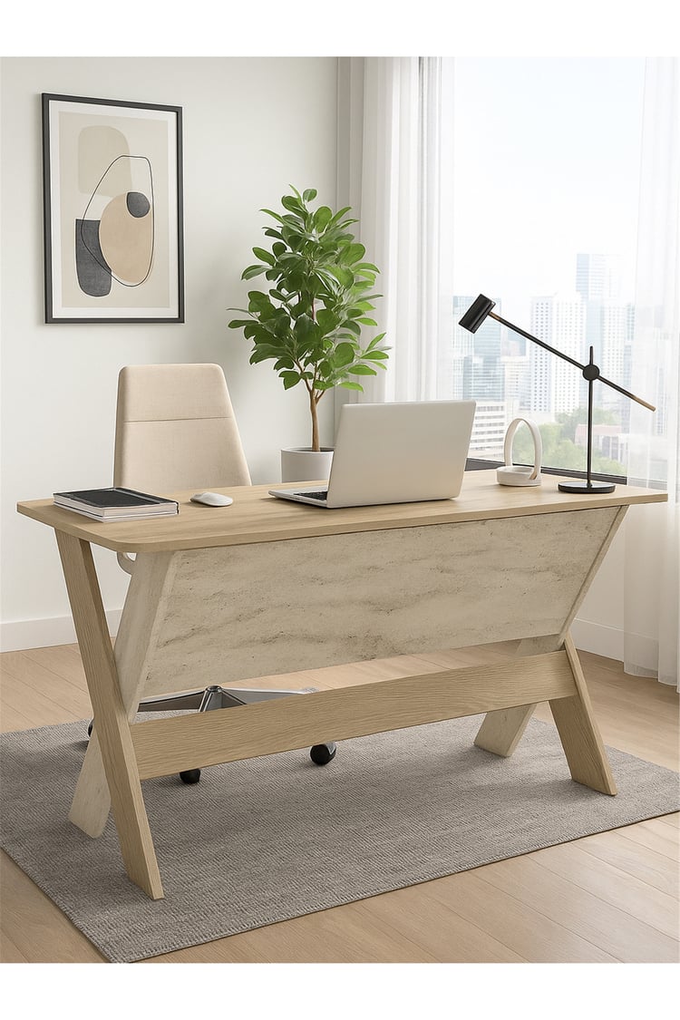 Dorpek Sora Ofis Masası Çalışma Masası Rota - Traverten
