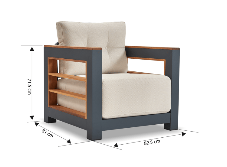 Erinöz Larix Alüminyum Bahçe Balkon Tekli Koltuk