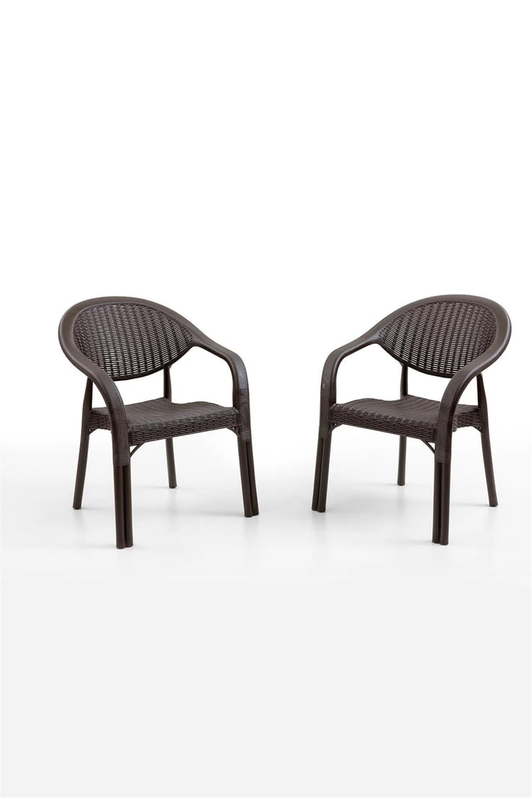 Evdemo Bamboo 2 Kişilik Rattan Masa Sandalye Takımı Kahve