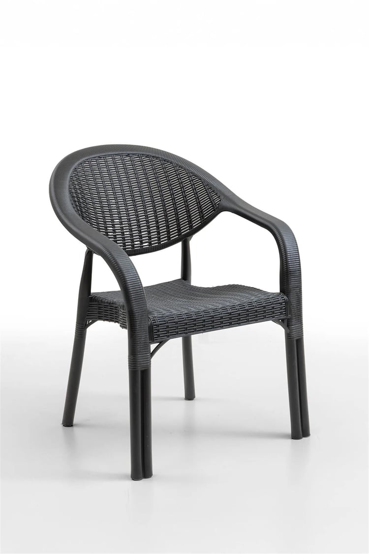 Evdemo Bamboo 2'li Rattan Sandalye Siyah