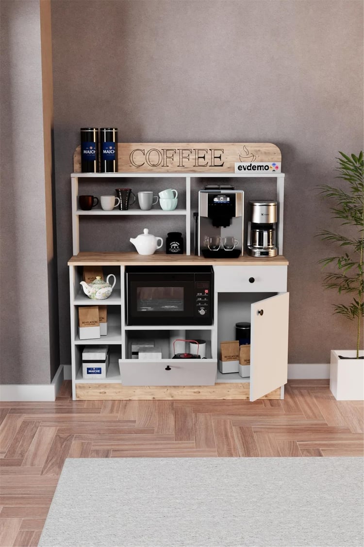 Evdemo Barista Kahve Köşesi Çok Amaçlı Dolap Atlantik Çam