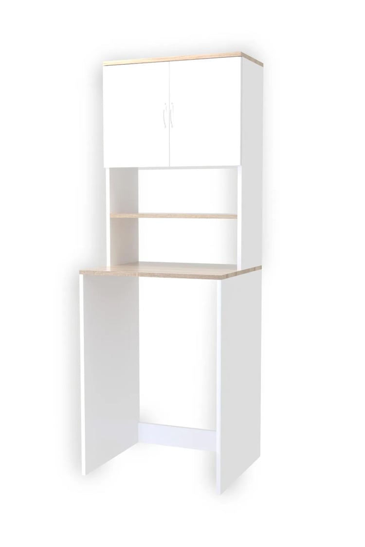 Evdemo Çamaşır Makinesi Üstü Banyo Dolabı Rafı Beyaz