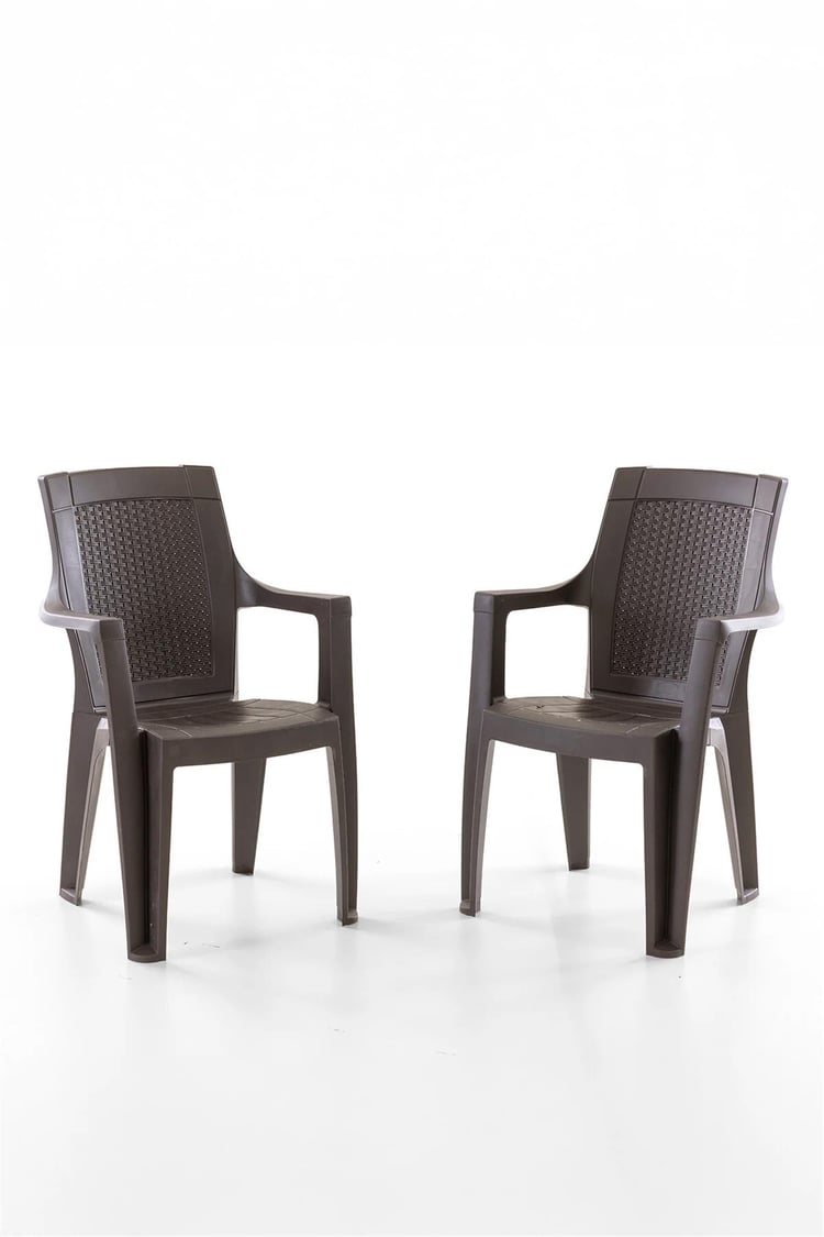 Evdemo Efes 2 Kişilik Rattan Masa Sandalye Takımı Kahve