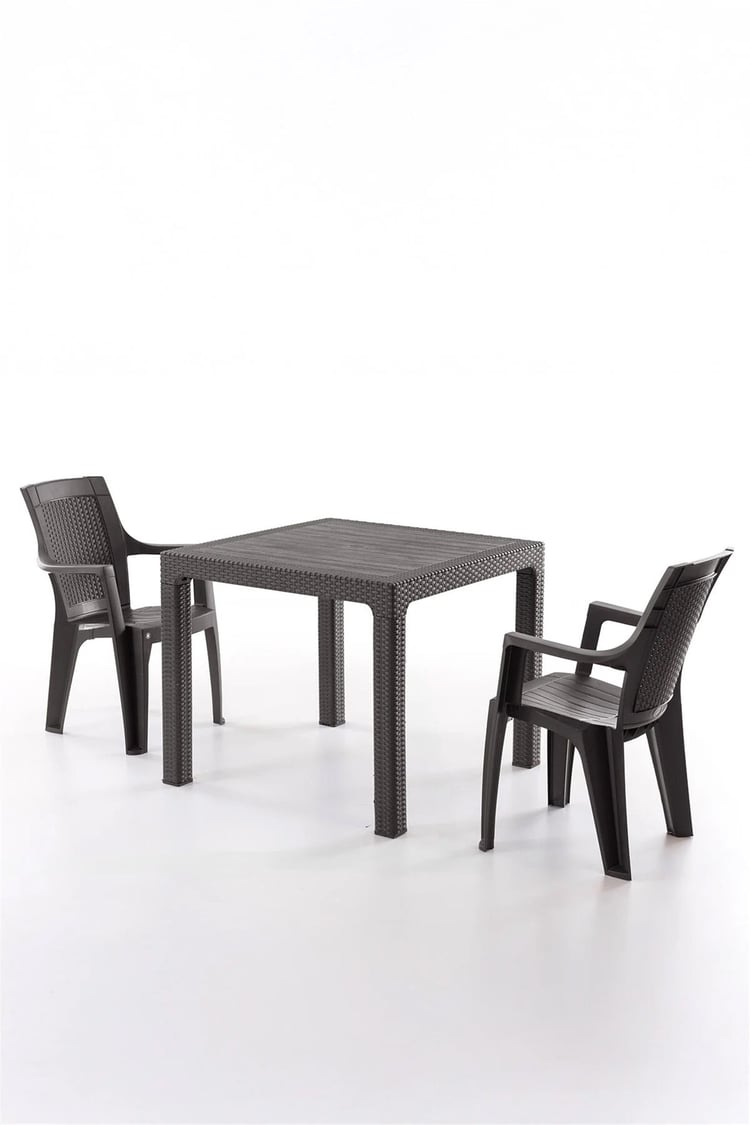 Evdemo Efes 2 Kişilik Rattan Masa Sandalye Takımı Kahve