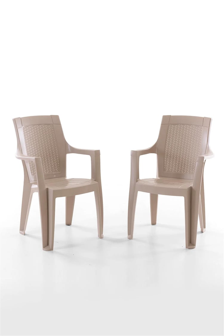 Evdemo Efes 2 Kişilik Rattan Masa Sandalye Takımı Cappuccino