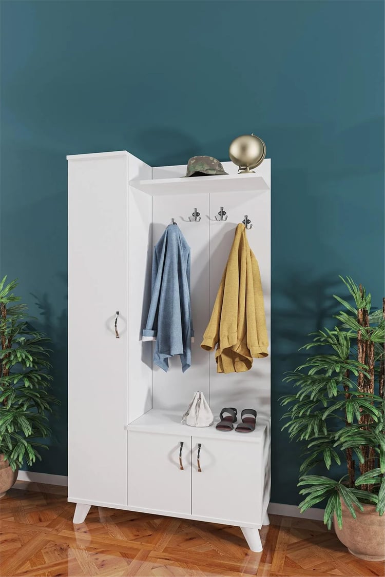 Evdemo Eko Portmanto Vestiyer Beyaz