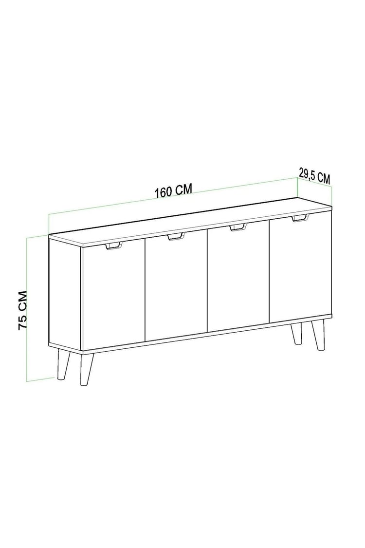 Evdemo Elegant 4 Kapaklı Dekoratif Konsol Barok Ceviz Beyaz