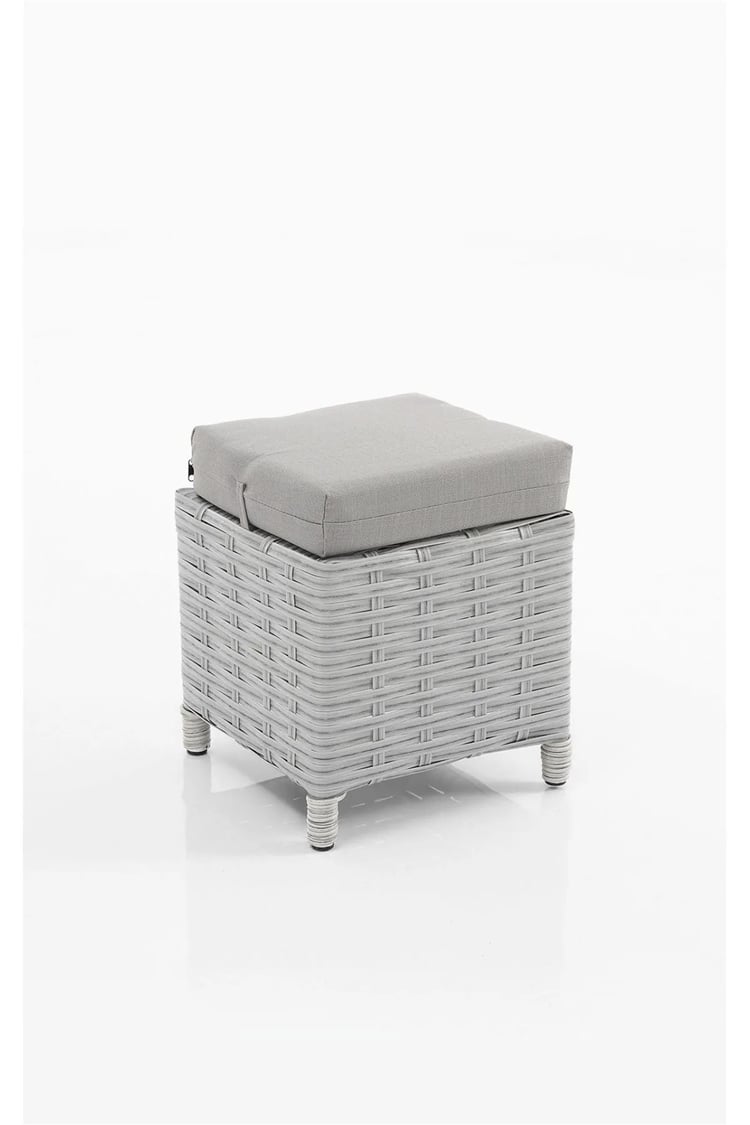 Evdemo Eren Rattan Puflu Bahçe Balkon Takımı 3+1+1 Gri