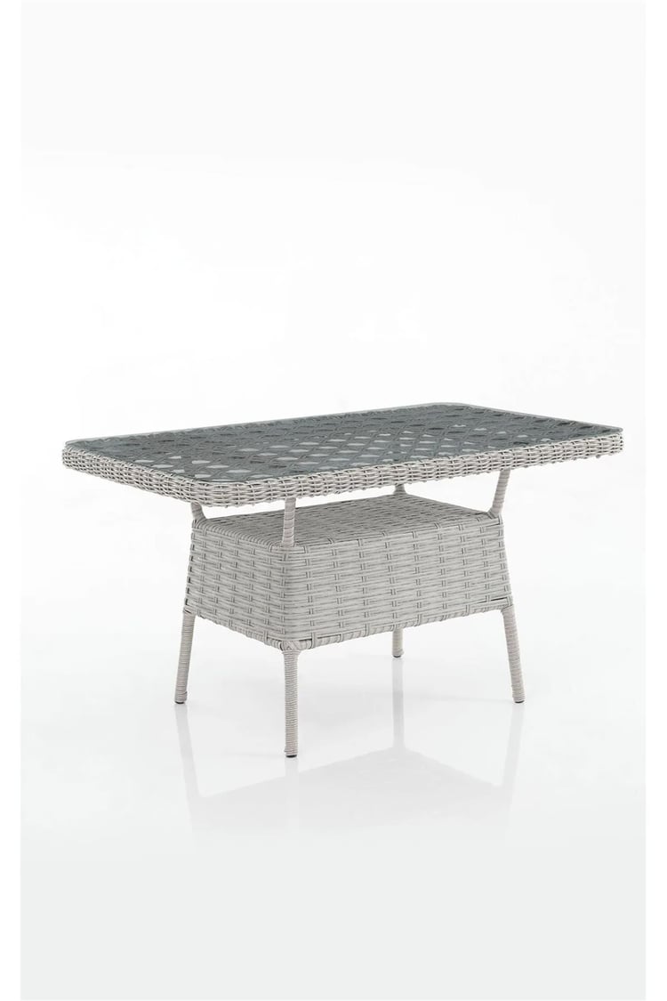 Evdemo Eren Rattan Puflu Bahçe Balkon Takımı 3+1+1 Gri