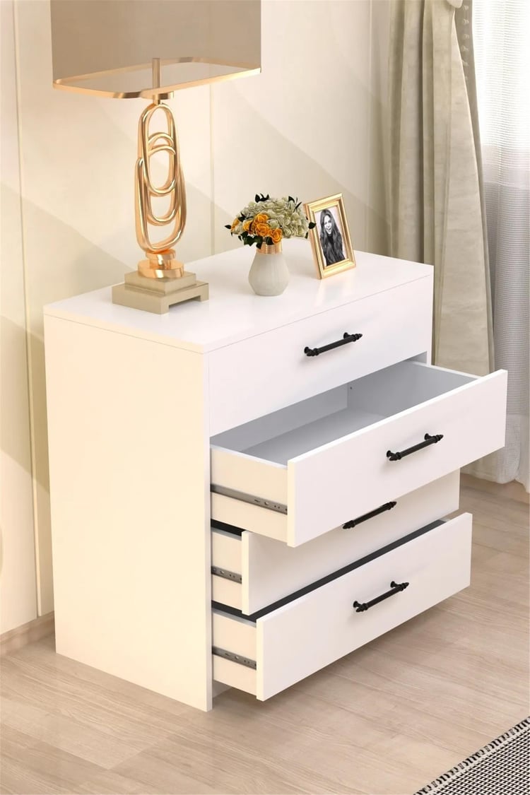 Evdemo Fiona 4 Çekmeceli Şifonyer Beyaz