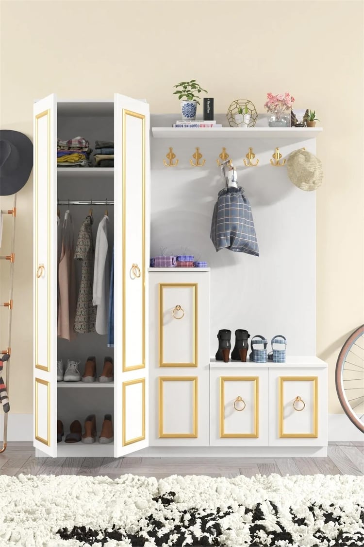 Evdemo Gold Dalyan Portmanto Vestiyer Ayakkabılık