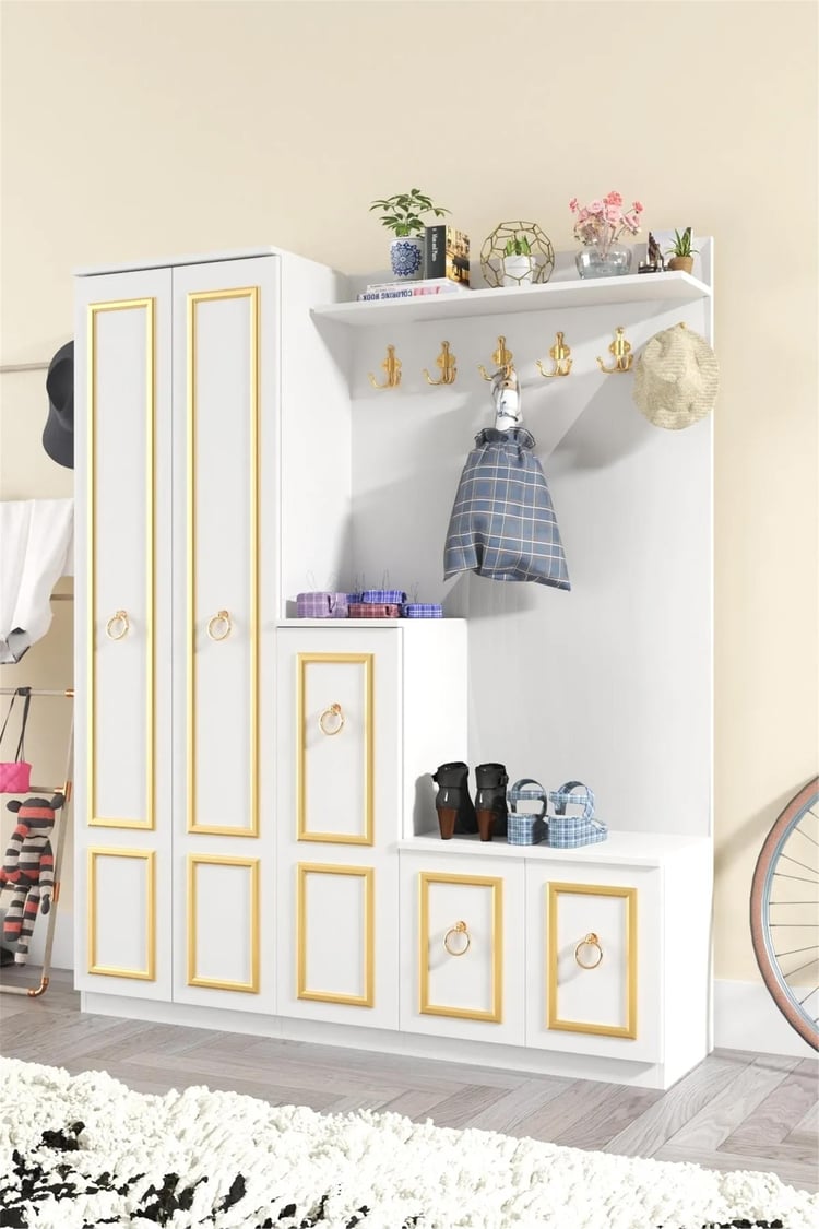 Evdemo Gold Dalyan Portmanto Vestiyer Ayakkabılık